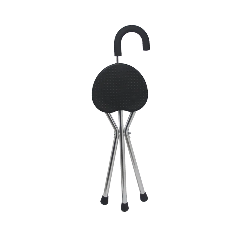 Folding portable aluminum crutch stool Chair stick for men walking cane with seat