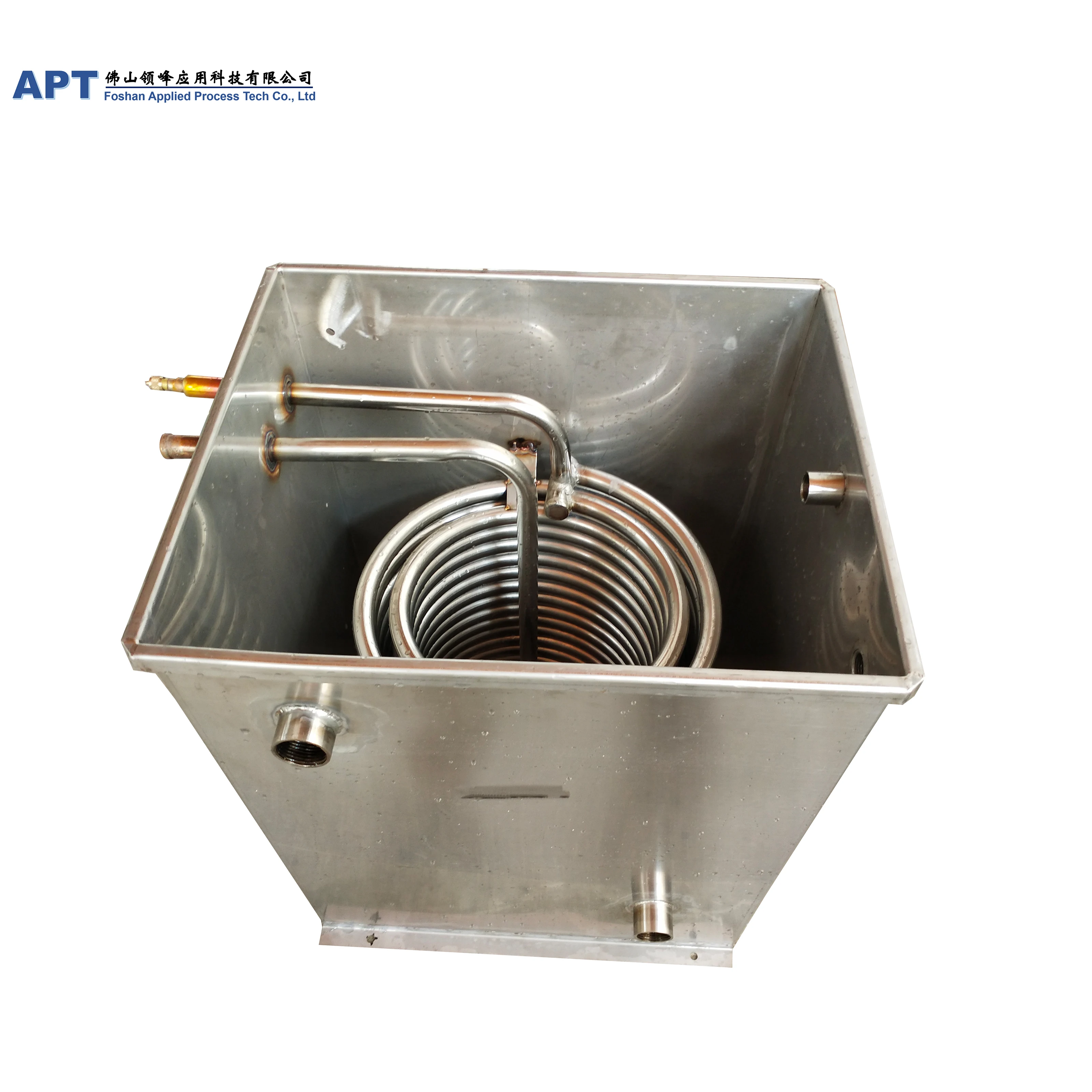 
APT 17.5KW food grade safety stainless steel coil beer heat exchanger with water tank 