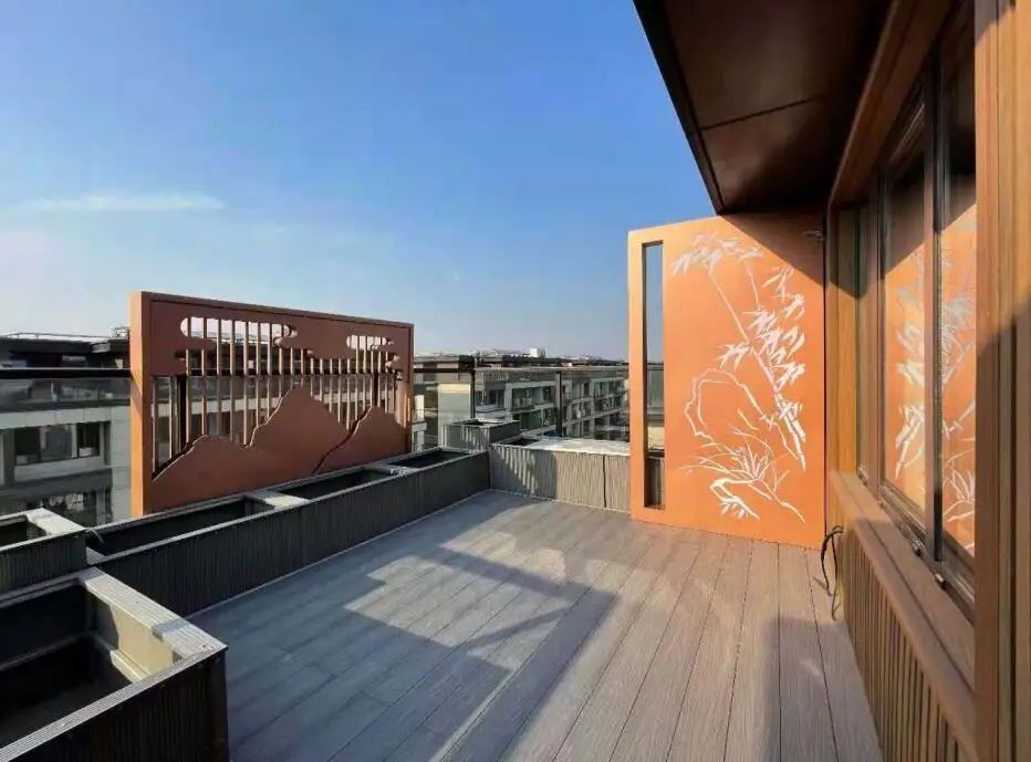 Co extruded Waterproof Wpc Decking Terrace Flooring Wpc Panel