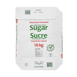 custom 10kg White Kraft Sugar Packaging Paper Bag For Rice Flour Sugar