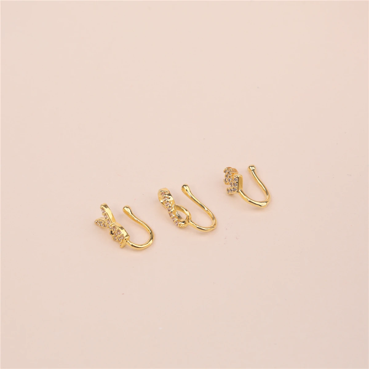 15 PCS Mix Style Faux Nose Rings for Women Men Clip On Nose Ring Bunny Figure Eight CZ Non Nose Piercings Jewelry Boxed Set