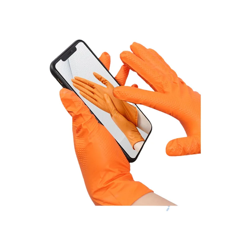 10 Mil heavy duty masonry textured automotive mechanical safety work 100 boxed Diamond black nitrile gloves