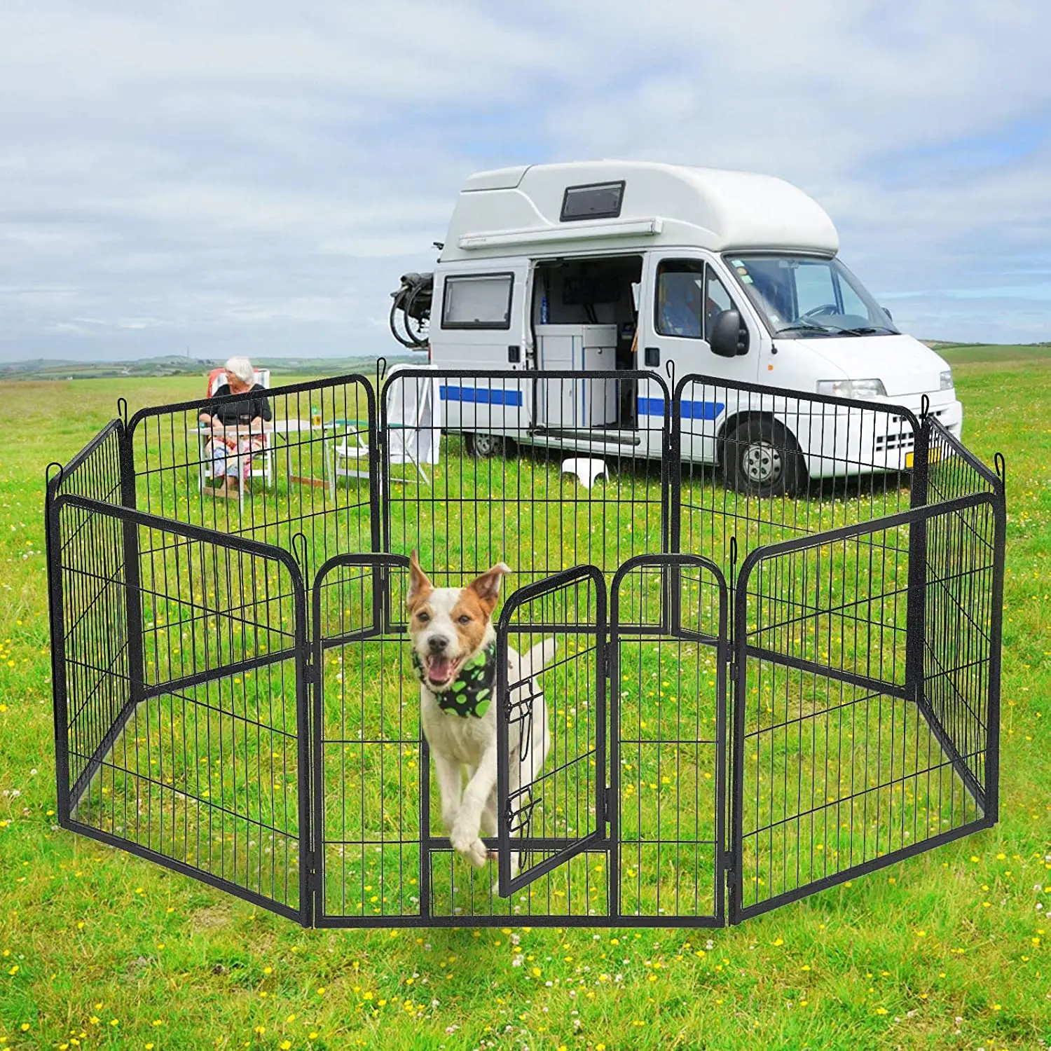 Amazon Hot Exercise Collapsible Dog Cage Indoor  For Large Dogs Custom Folding Durable Thick Metal Wire Tube Rabbit Pet Fence