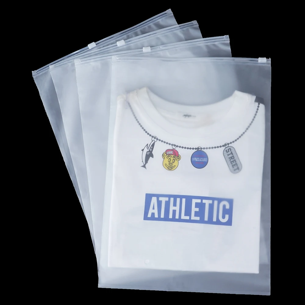 Custom Your Own Packaging Bags Frosted Shipping with Zip Lock Zipper Top and Screen Printing for Socks Underwear Shoes