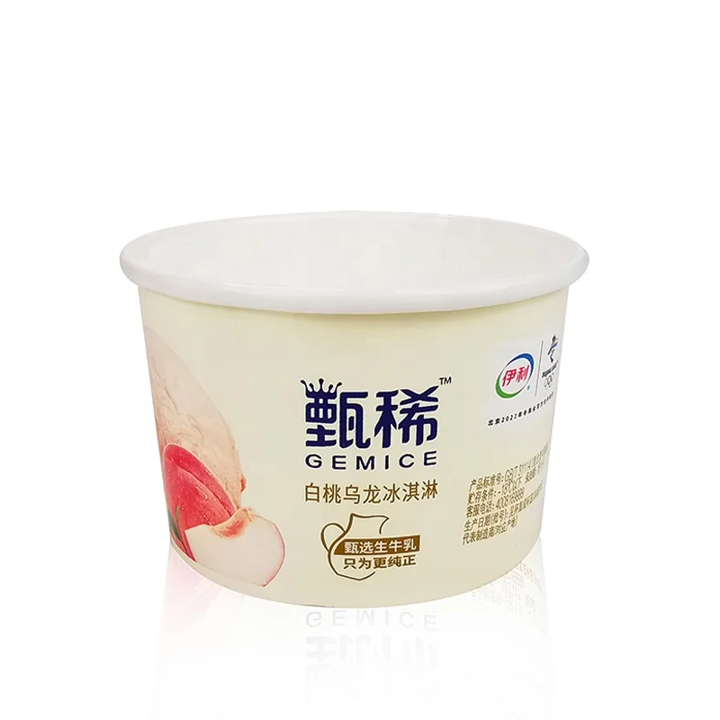 Pint print ice cream cup food grade bpa free eco friendly frozen safe 4oz 5oz 6oz ice cream cup pp with lid and spoon