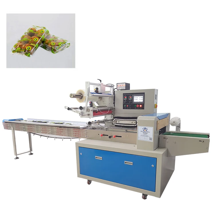 The high capacity Automatic Bread cake pillow roll cutting packing machine bread cake horizontal wrapping machine