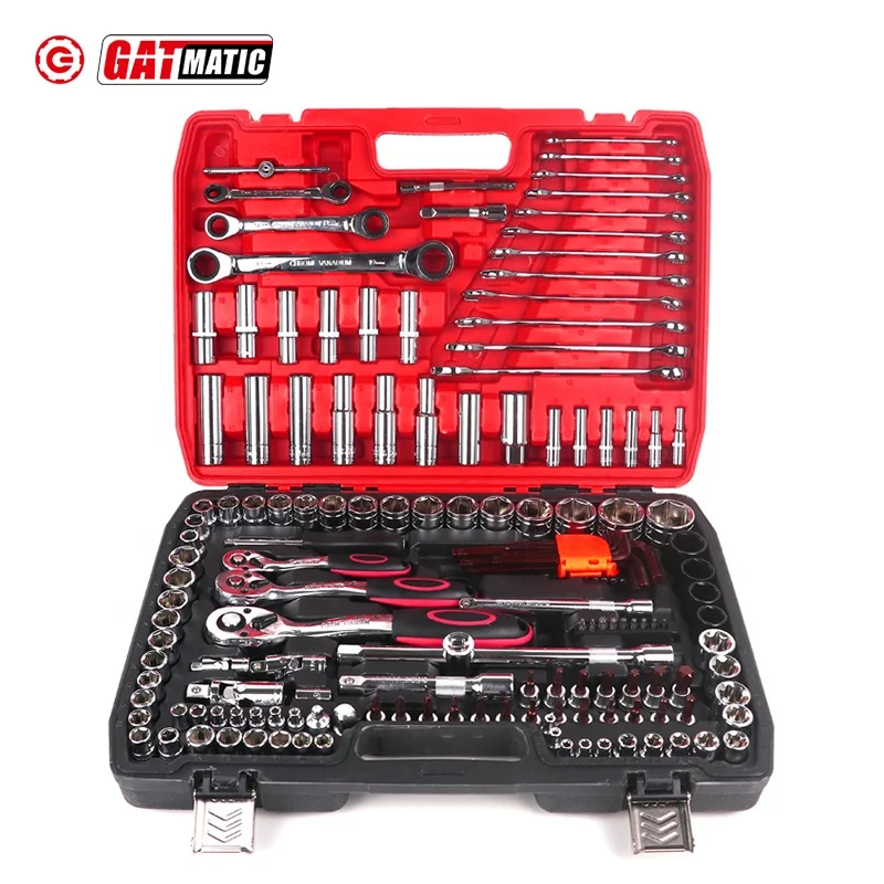151PCS Low Price Hand Tool Box 12pt 6pt Socket Set Tool Kits for Automotive Repair