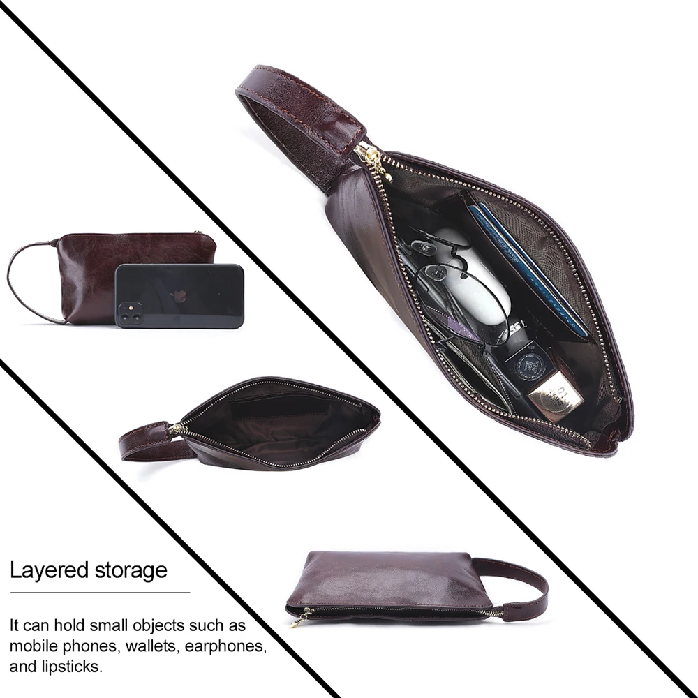 New Fashion Real Cowhide Leather Envelope Clutch Bag Ladies Handbags And Women Wristlet Purse