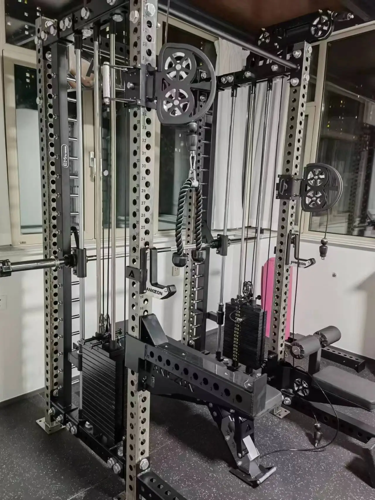 Aniczon gym fitness equipment smith   machine commercial multifunctional strength power rack