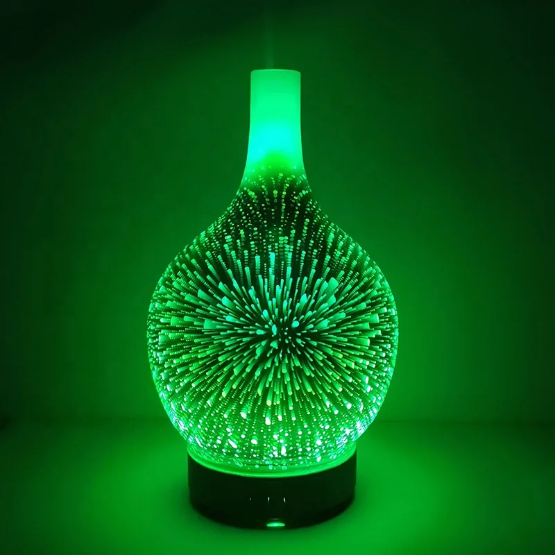 2021 Trend Products Cold Mist Ultrasonic Air Humidifier Essential Oil Aromatherapy 3D Glass Diffuser