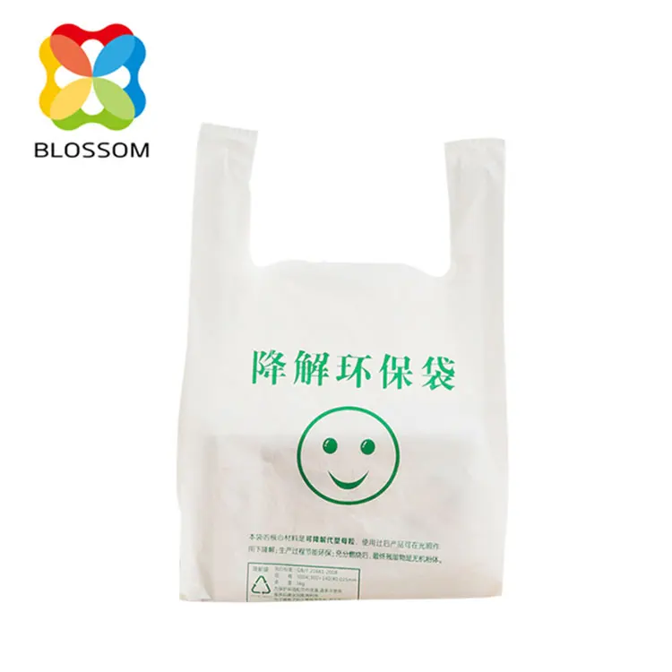 
Hot Sale Plastic Bag Biodegradable Compostable T-Shirt Pouch Bag 