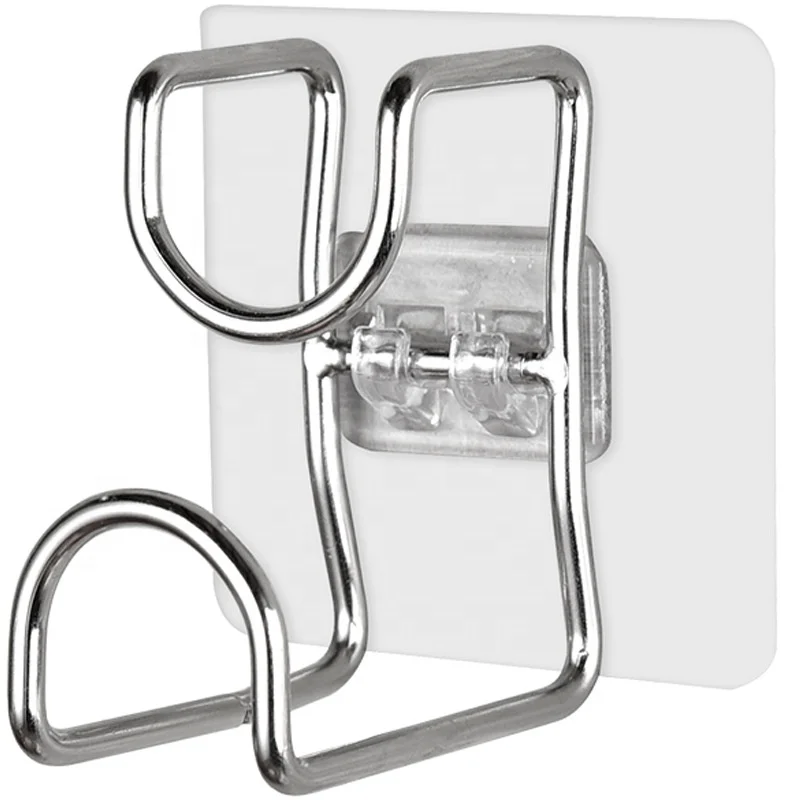 New Wall Mounted Strong Adhesive Hook Door Sticky Hanger Holder Stainless Steel Wall Hook Wash Basin Holder Kitchen Bathroom
