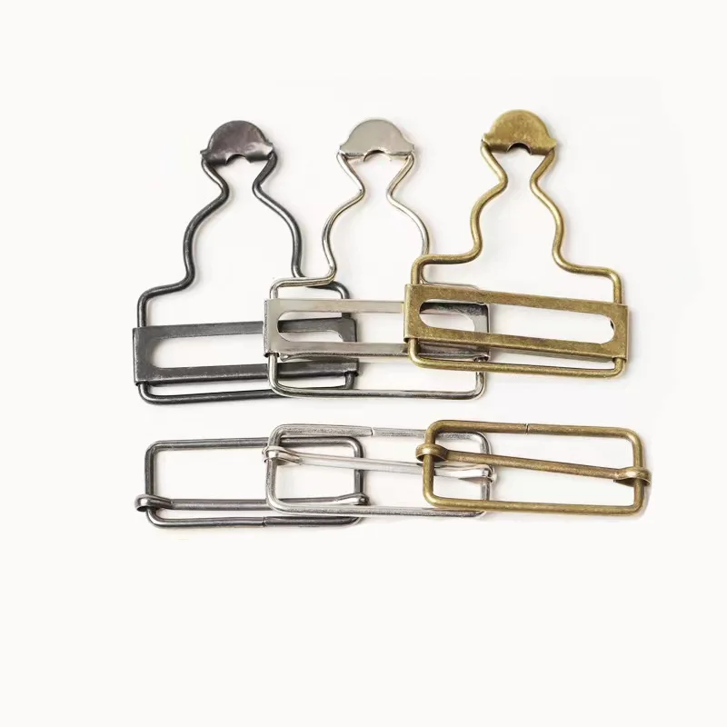 Custom jeans clip cargo buckle slider  metal adjuster sling buckle Suspender metal  buckle