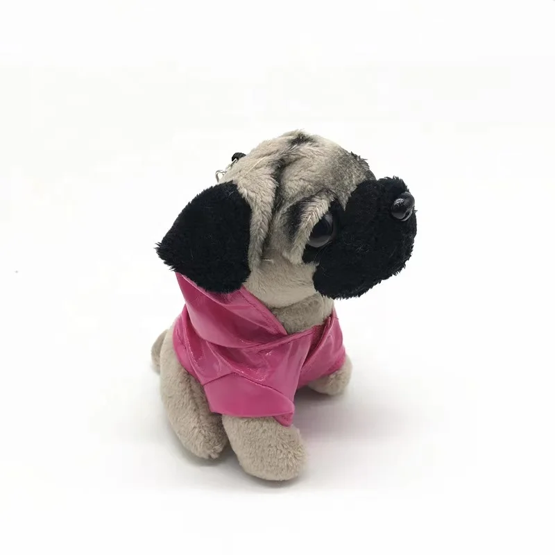 Mini pendant sanddog pug plush toy cute animal soft stuffed doll dog keychain