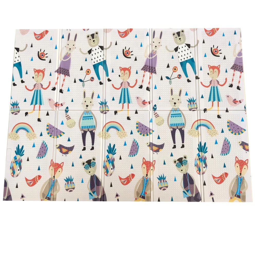 Eco friendly xpe foam baby care folding cartoon crawling play mat for children