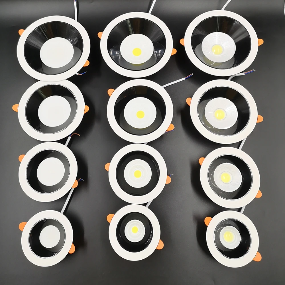 China Manufacturer Spot LED Spotlight Round Indoor Downlight Recessed Downlight Recessed 7W 10W 15W 20W 30W LED COB Downlight