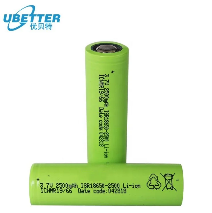 High Discharge Rate Rechargeable Li-ion Battery Customized 18650 2500 Mah 8C 20A 18650 3.7V 2500mah 1 Hour 800 Times 3.7 Volt
