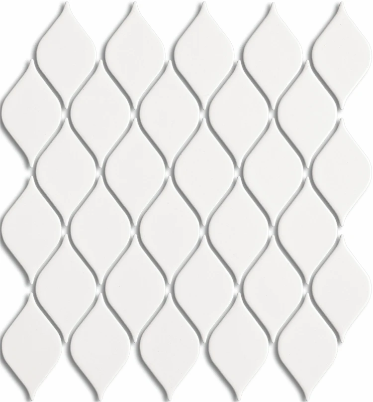 New design Gray and white leaf marble rhombus Mosaic Tile for home decoration
