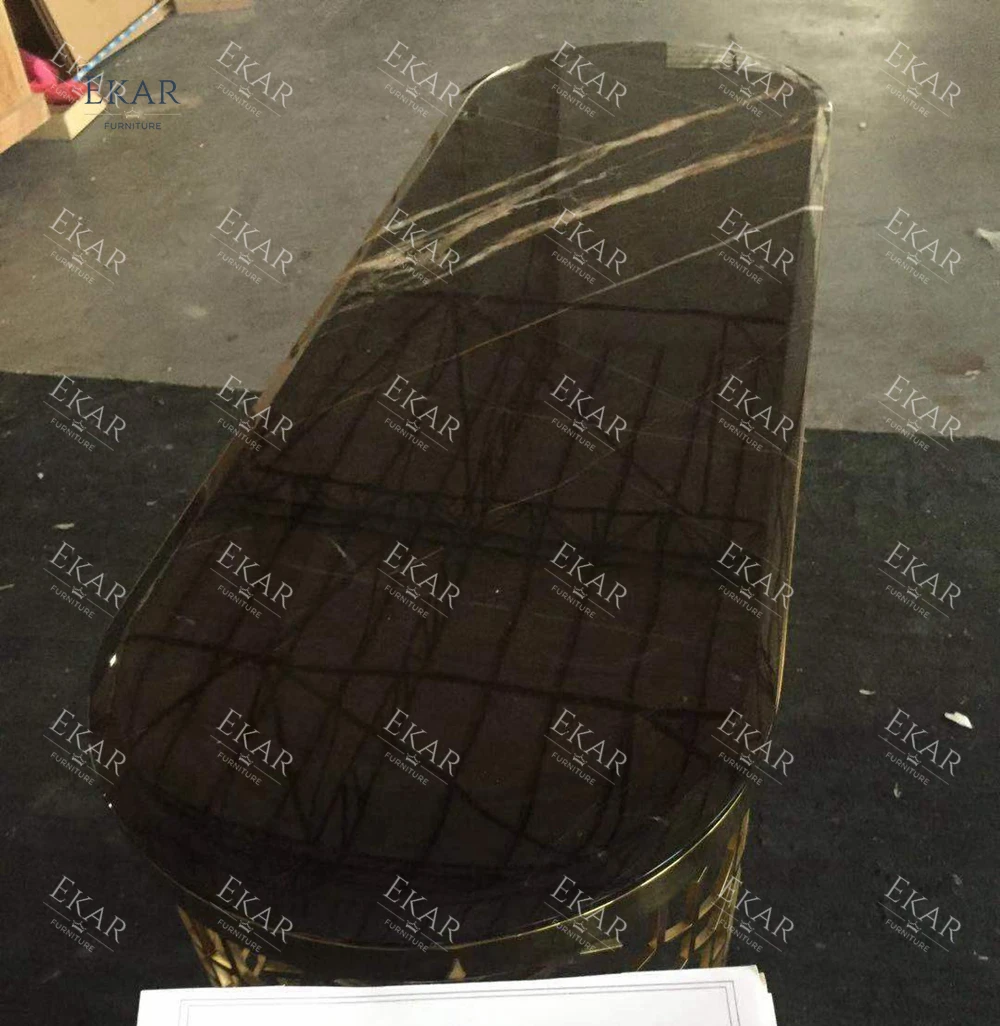 Sassuolo postmodern console table Hollow-carved Designed Hallway Console Table with Marble Top Roman Style Golden Entry Table