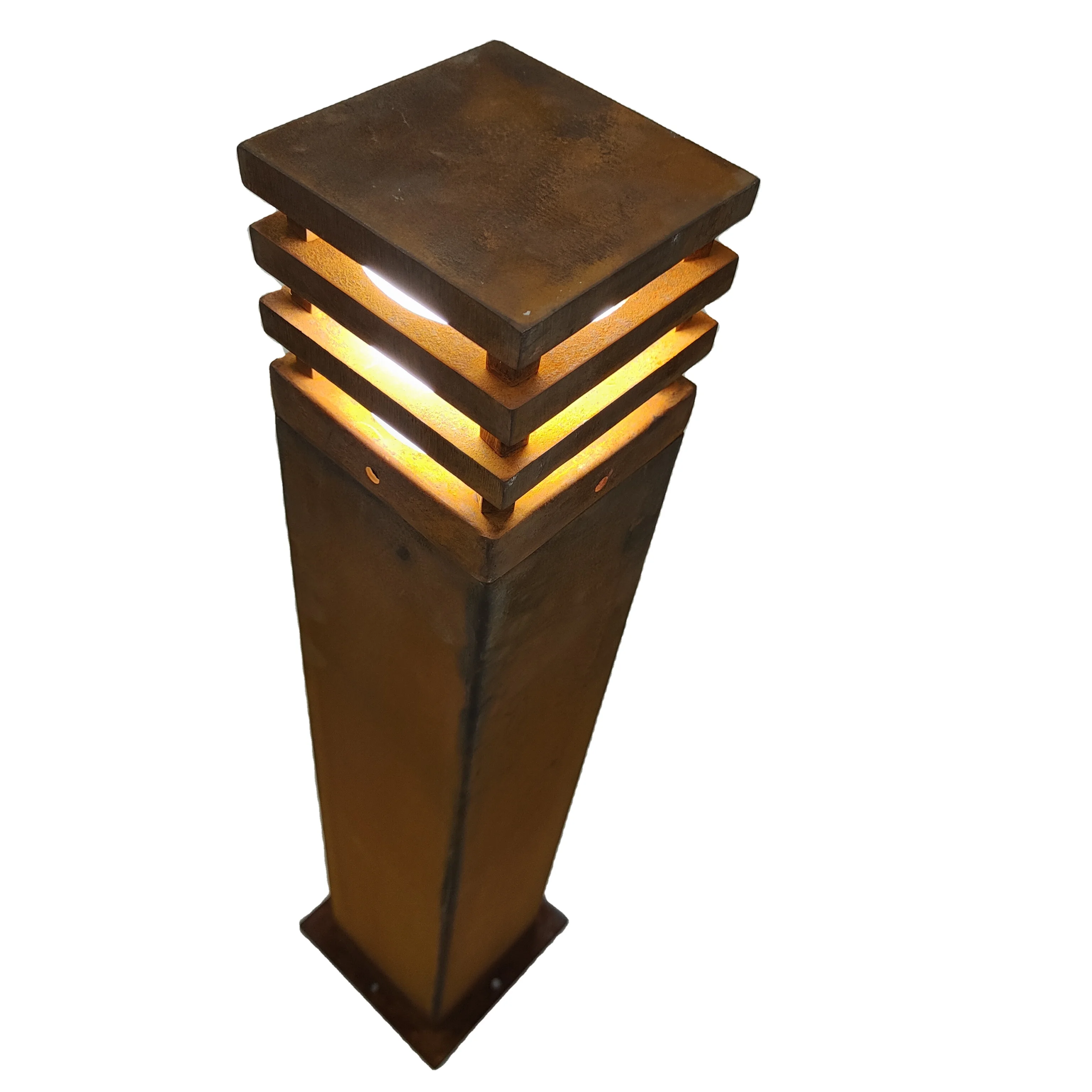 New  Outdoor attractive Decor Landscape Rusty Corten Steel Metal LED Garden Light