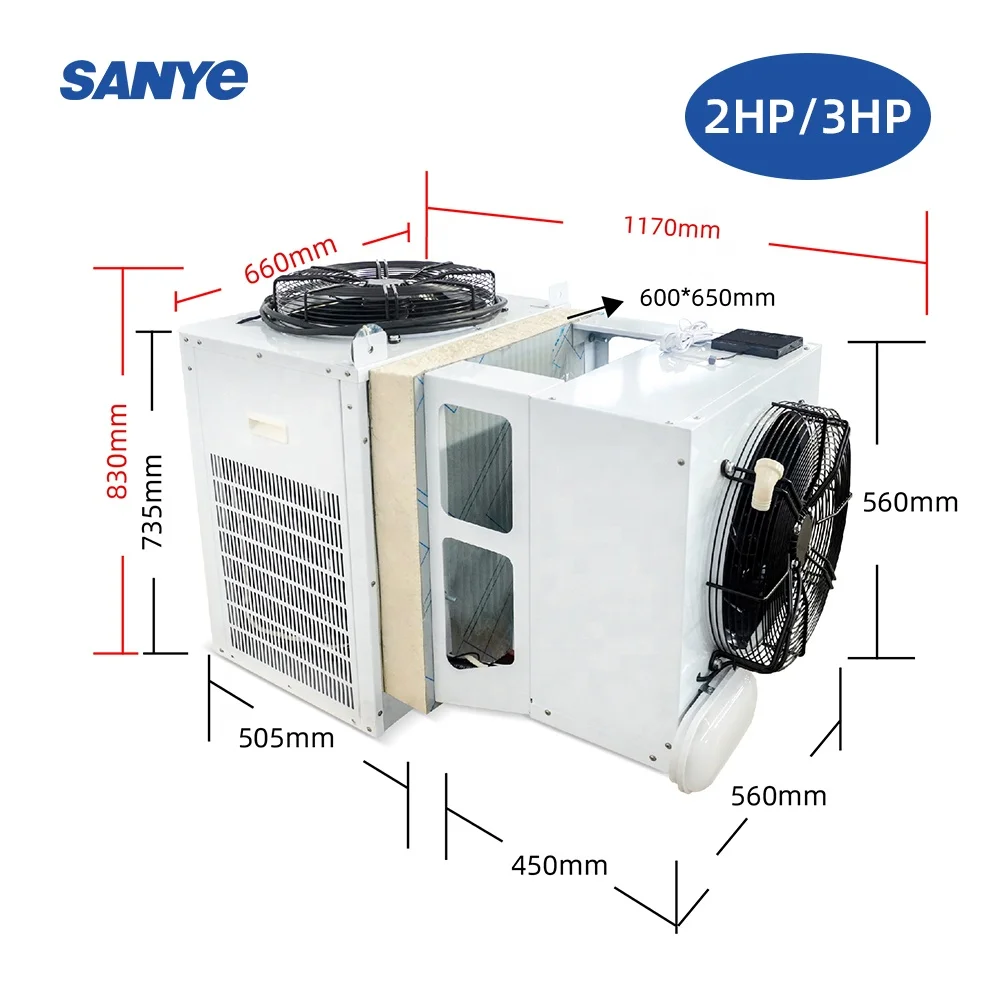 Factory 2hp 3hp 5hp  Air Cooled Compressor Condensing Unit for Cooling System refrigeration