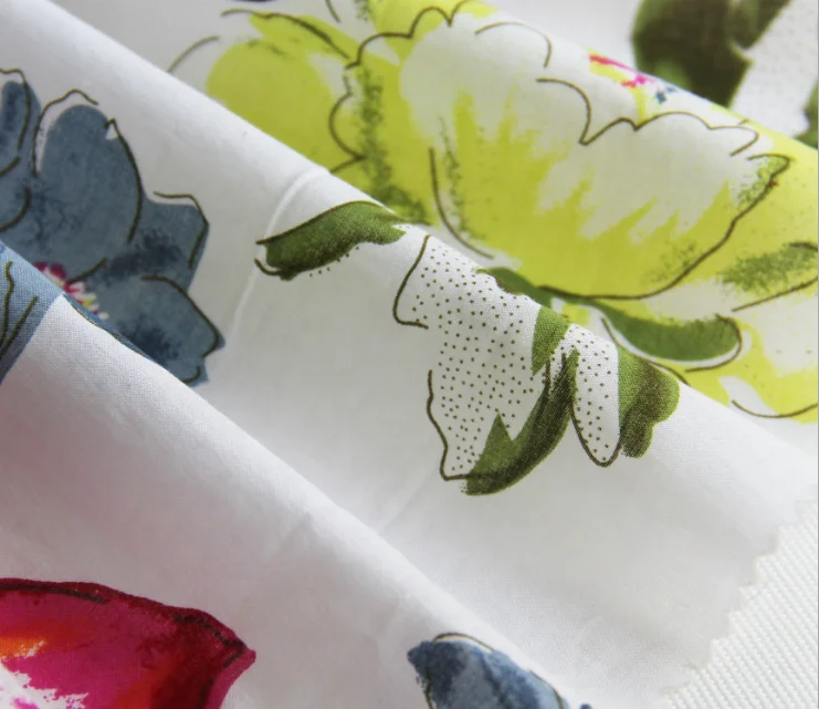 100% хлопчатобумажная ткань из вуали, хлопчатобумажная ткань с принтом хорошего качества для женских платьев