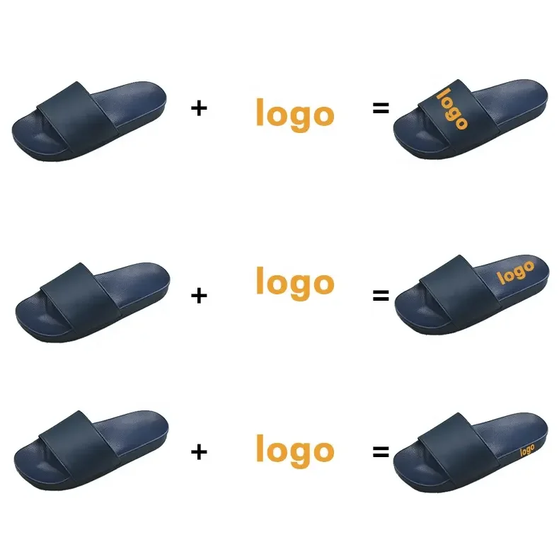 Rubber Footwear Designer Flip Flops High Quality Slides PVC Summer Beach Slippers Custom Logo  for Men