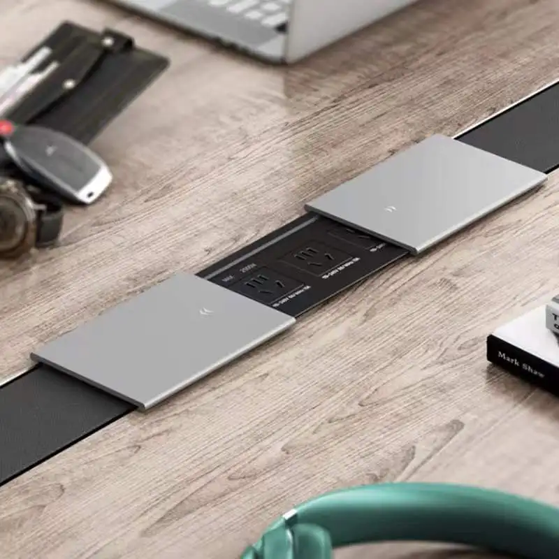 Многофункциональная Выдвижная розетка из алюминиевого сплава с двумя Usb-портами для зарядки
