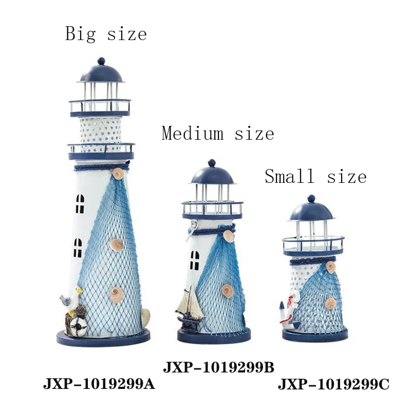 
Metal LED Lighthouse Night Light Battery Operate Christmas Decoration 3D Lamp Table Ornament Festival Party Lantern 