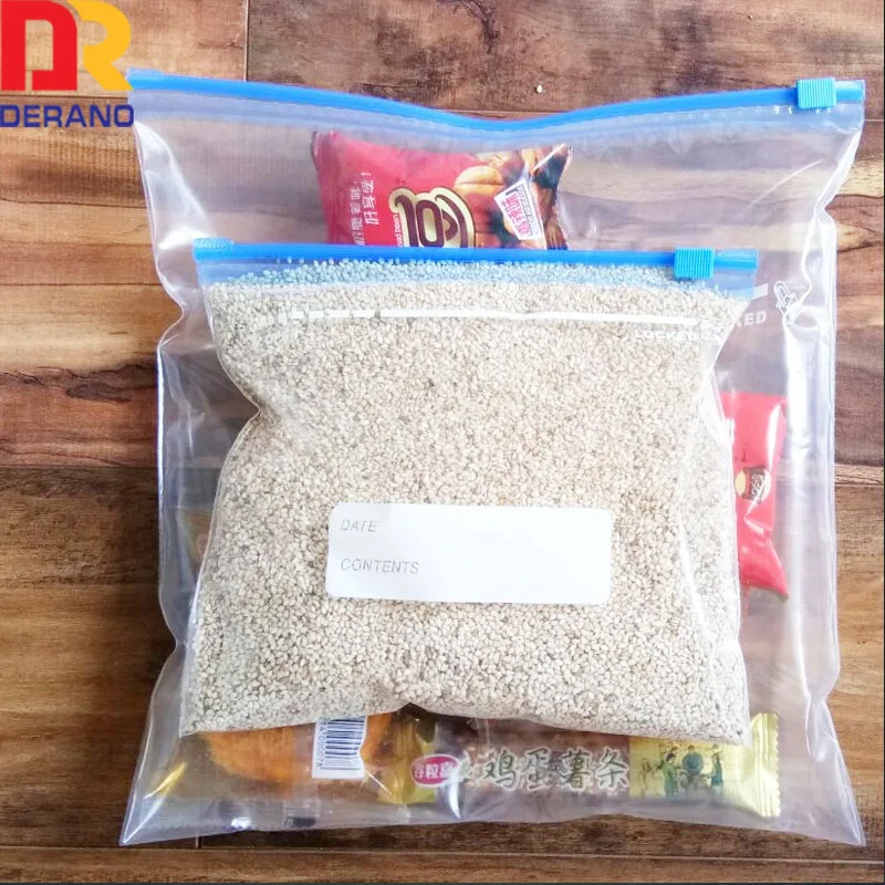 Fridge keep fresh preservation sealed fruit storage vegetable cold self sealing food grade zipper slider bag