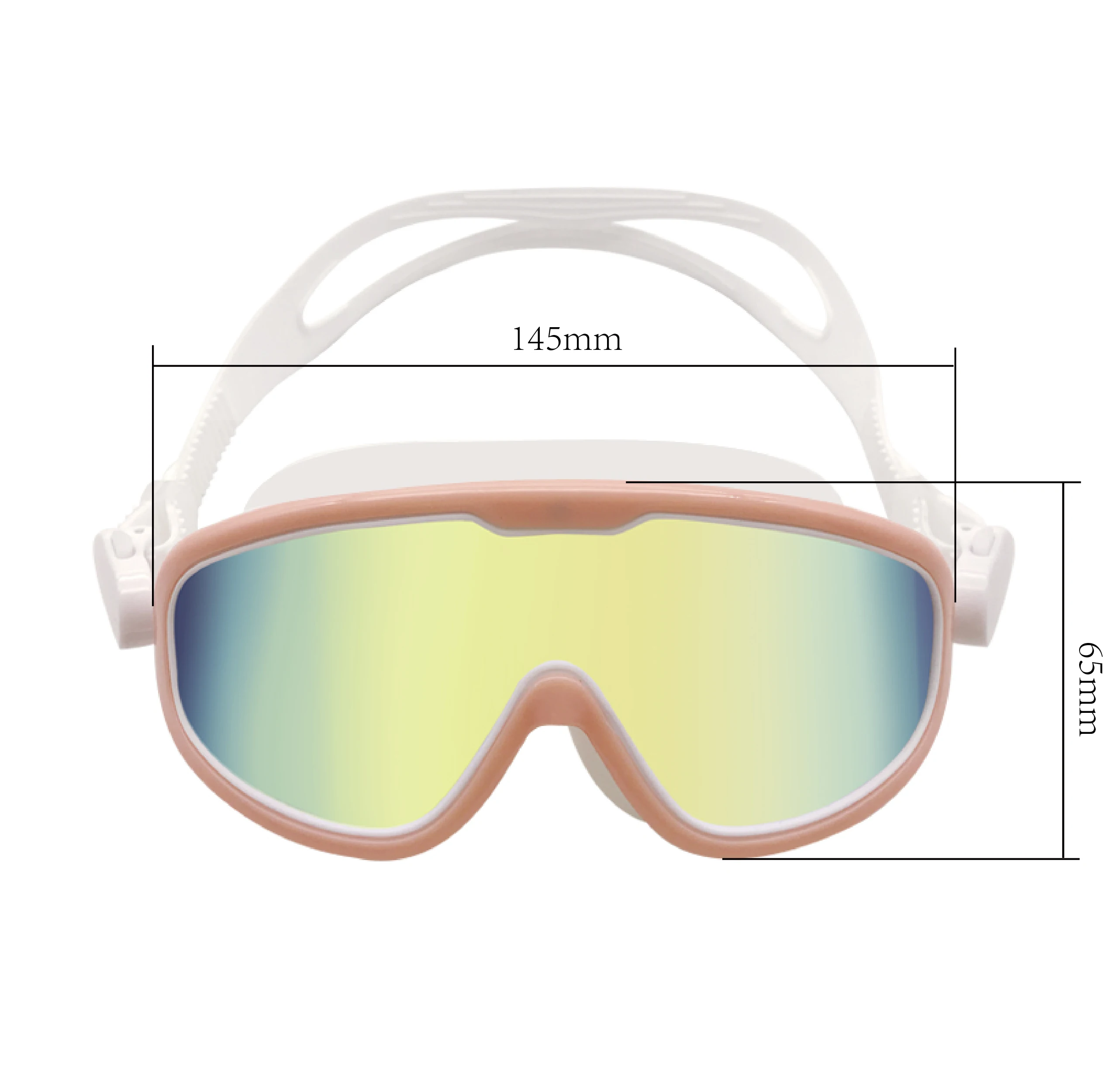 Wide-angle Swim Goggles for adult, Anti Fog No Leaking, Rev Mirror Coated,Silicone-100% UV Protect,Clear Vision- Indoor&outdoor