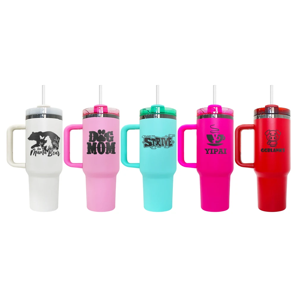 Wholesale bulk black underneath tumbler 40oz Double Wall Insulated Stainless Steel travel mugs coffee cups for laser engraving