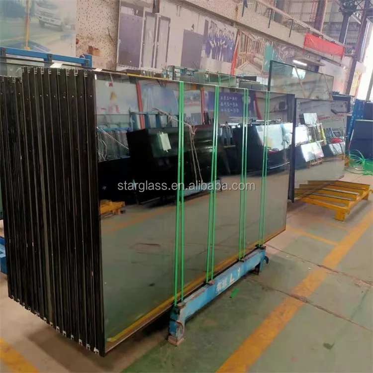 Glass factory windows and doors 12mm low - e double glazed tempered glass insulated glass