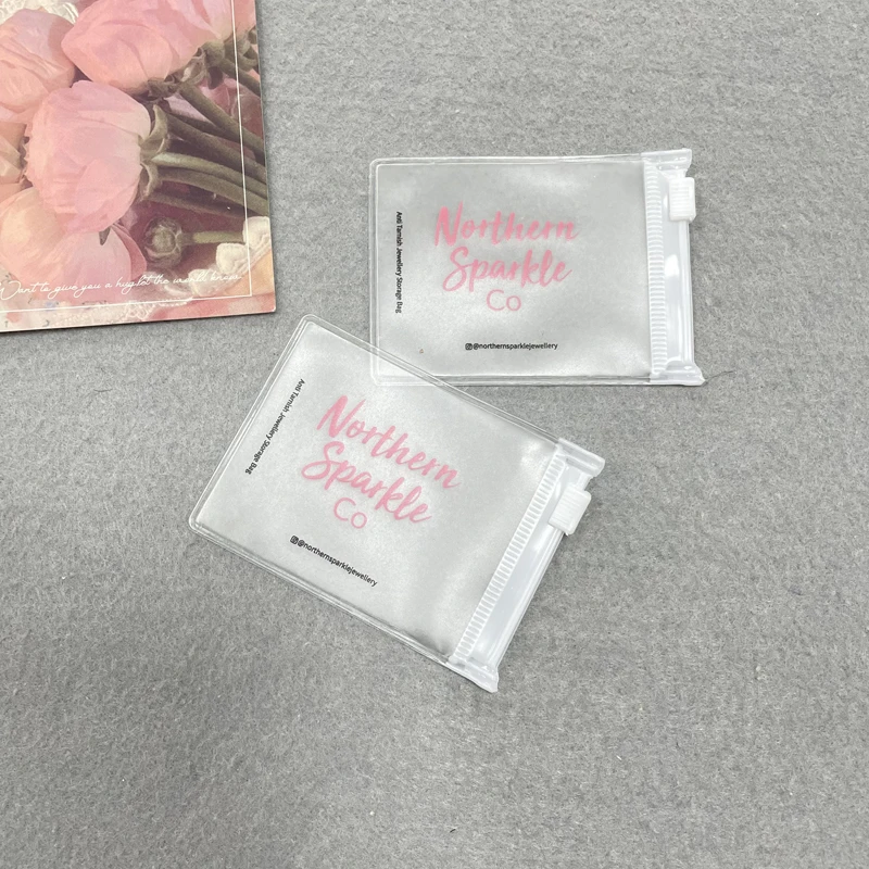 Custom Small Luxury Earrings Packaging Bag Mini Ziplock Bag Frosted Ziplock Bags With Logo Zipper For Jewelry