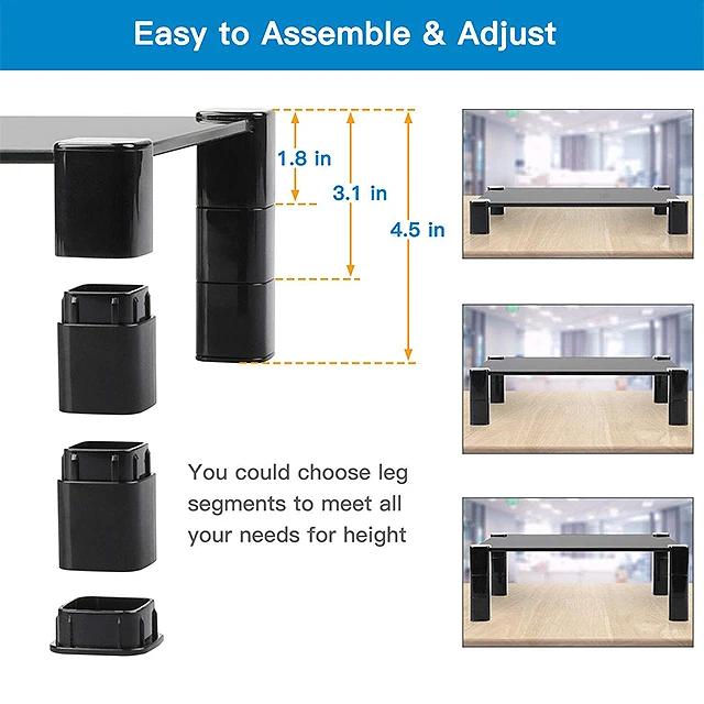 
Height Adjustable Monitor Riser Monitor Stand Laptop Stand Laptop Riser Office Storage 