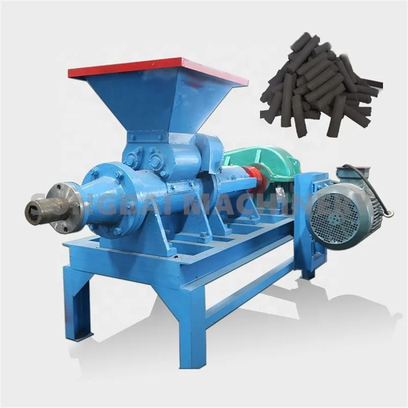 Charcoal Briquette Press Extruder Machine Production Line Cube Hexagon Square Cylinder Coal Powder Rods Stick Making Machine