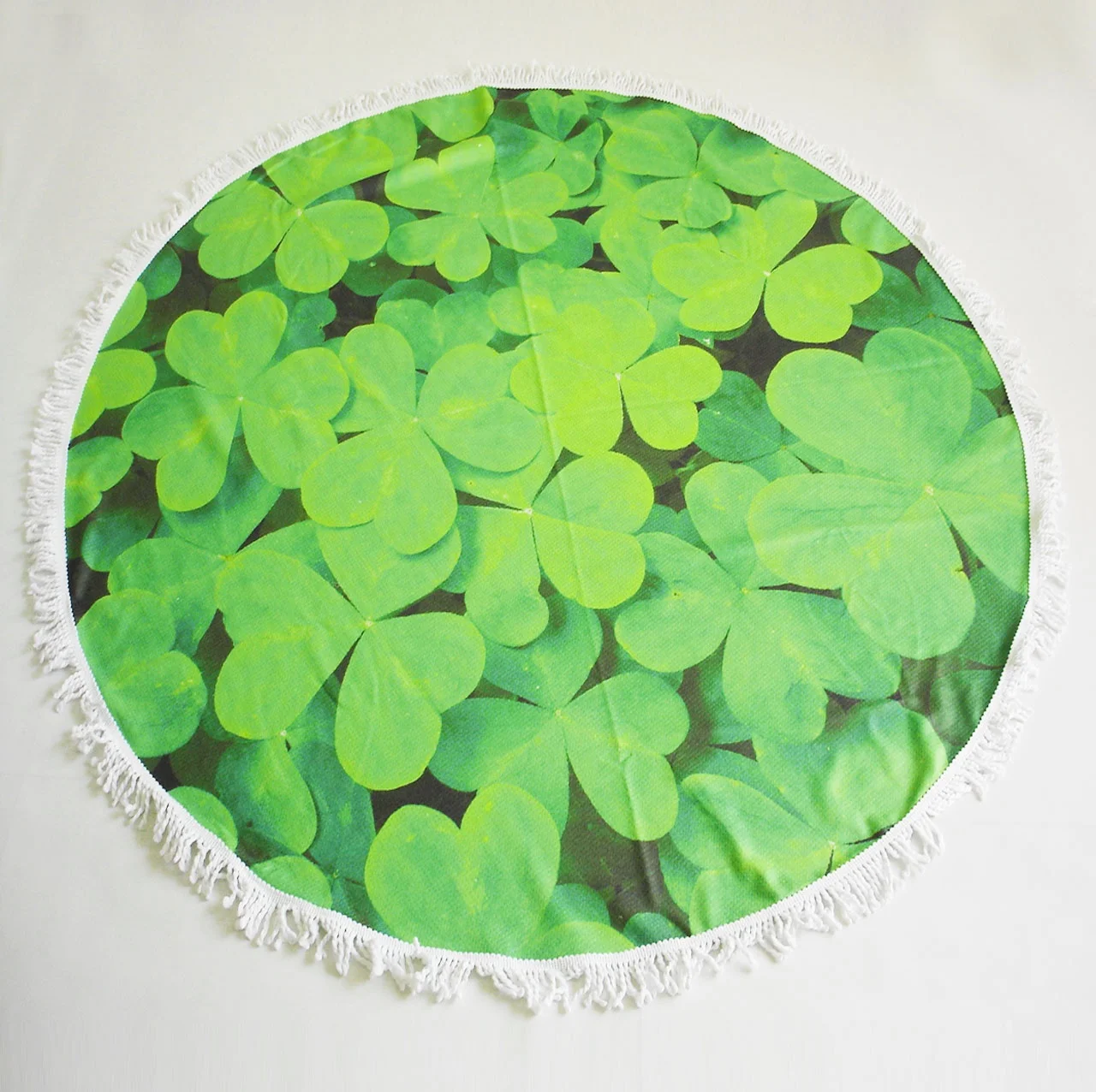 Manufacturer promotional gift custom logo sublimation heat transfer printing 100% polyester microfiber round beach towel