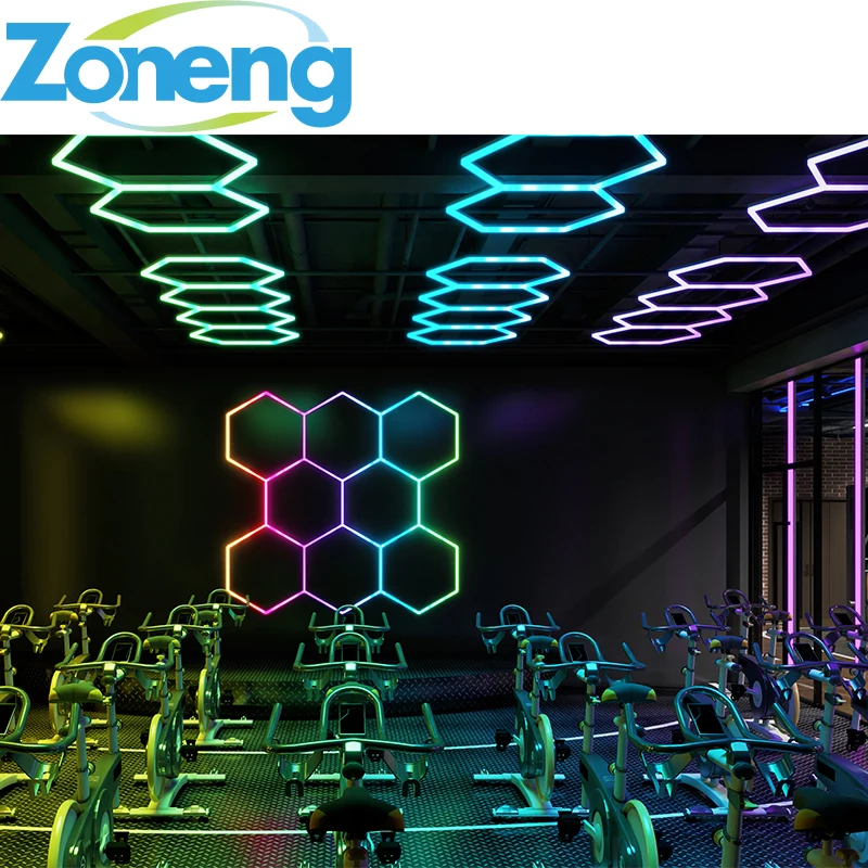 High-end Hexagonal Rgb Ceiling Lights Bar Gym KTV Rgb Led Hexagon Lights Aluminium Led Tube Rgb