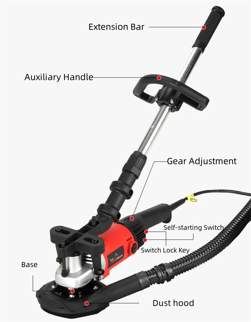 Customized Cement Road Polishing Grinder Angle Grinder Extension Rod Long Arm Mill Extension Modification Bricklayer Tool