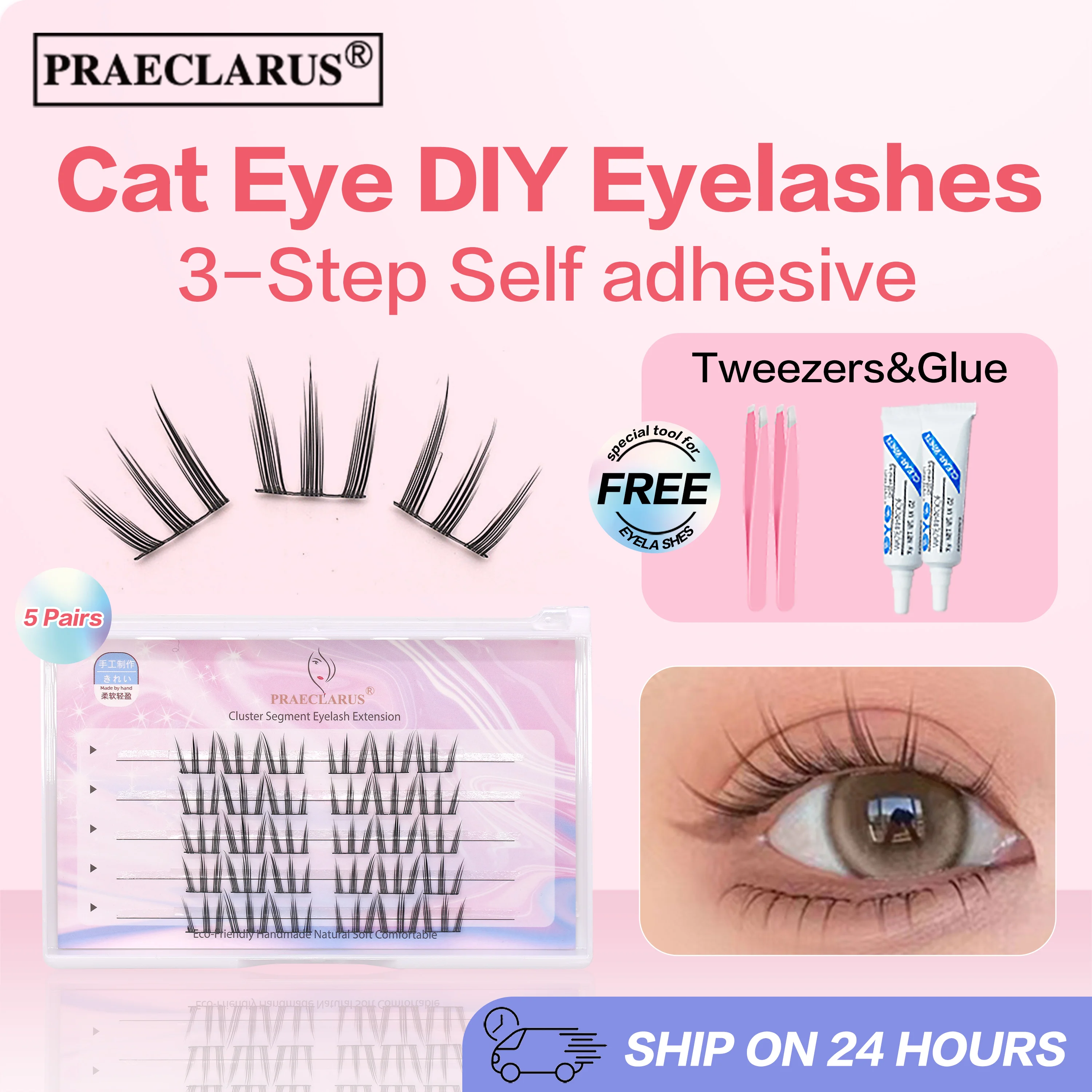 Thin Band Lash Clusters DIY Eyelash Extensions Lash Cluster Kit Custom Logo Cluster Lashes Kit
