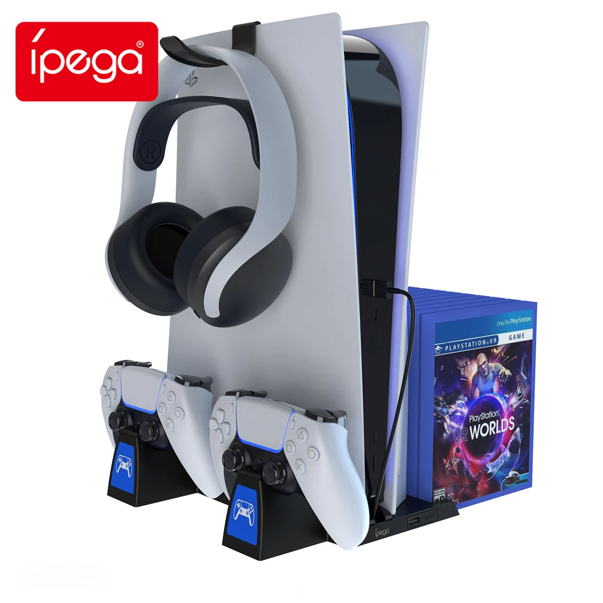 IPEGA-The latest PS5 multi-function dock, fast charging, two handles at the same time, smart charging dock