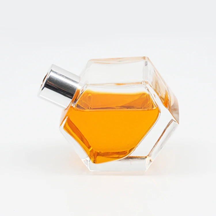 Factory Price 80ml Clear Hexagon Aromatherapy Perfume Glass Bottle in Xuzhou