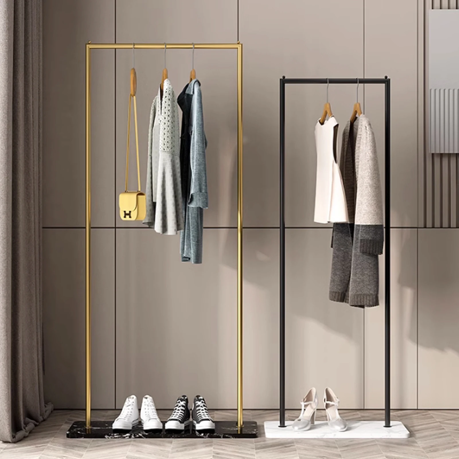 Free Standing Coat Rack Marble Base Clothes Stand Hat And Coat Rack For Hallway Umbrella Stand