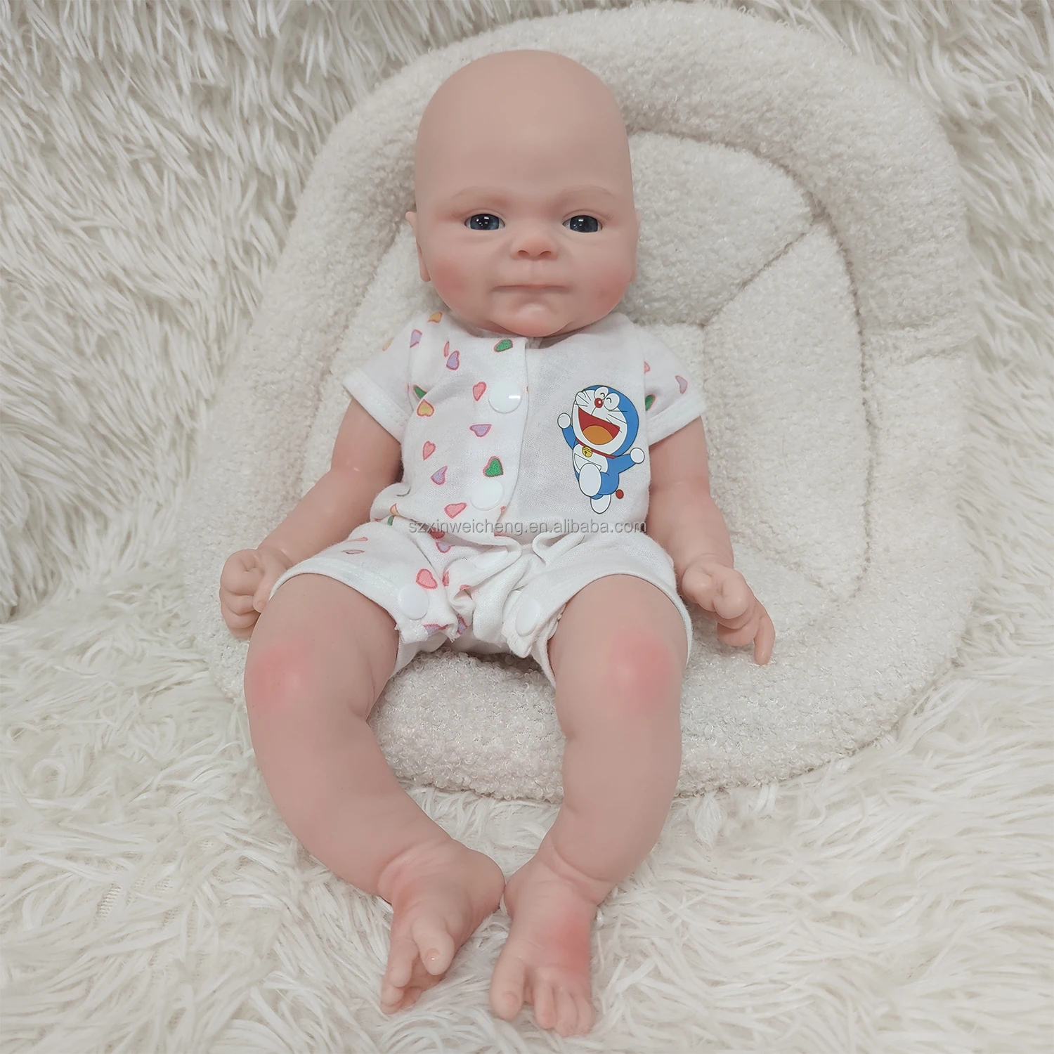 Wholesale 16inch Reborn Full Silicone Dolls Realistic Mini Newborn Smile Baby Toys Washable Collectibles