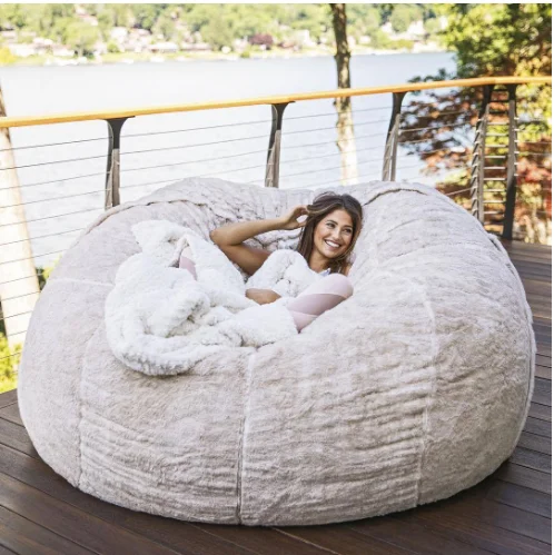 K&B big sale modern large lazy bean bag living room sofa fur bean bags cover