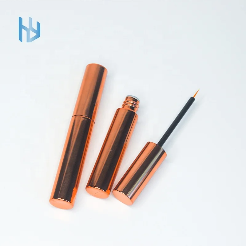 Hot selling OEM high quality round eyeliner glue tube ABS 10ml rose gold Private Label Eyelash Serum tube