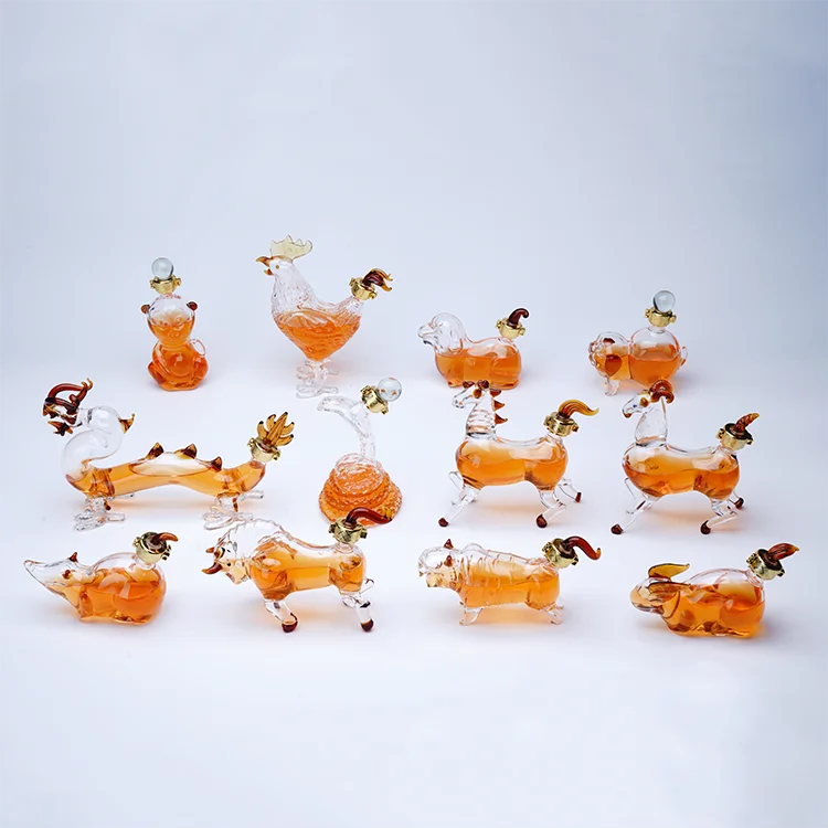 Handmade Creative Chicken Shape Glass Whiskey Wine Vodka Decanter Bottle
