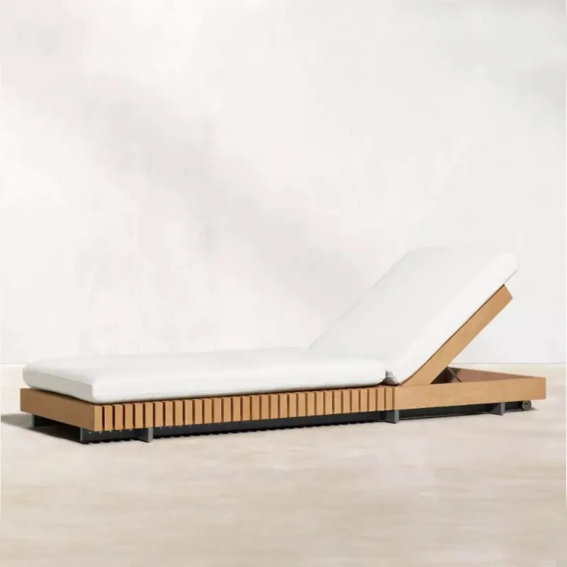 Hot Sale Most Popular For Hotel Outdoor Garden Sets Sunbed Wood Furniture Teak Chaise Teak Wood Sun Loungers