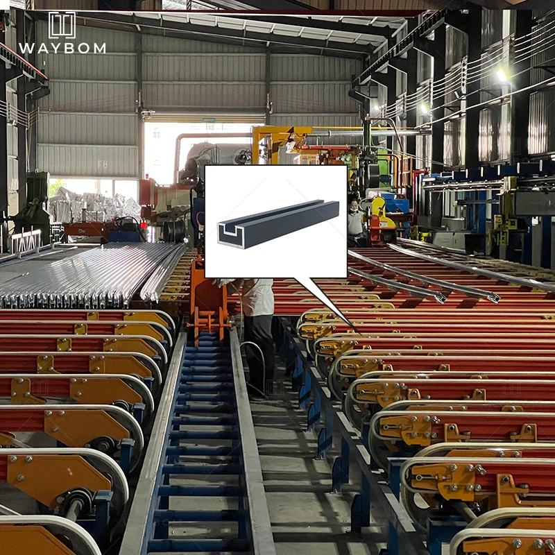 Waybom luxury aluminum four glass door frame metal wardrobe sliding 2 door style B door profiles home minimalist design