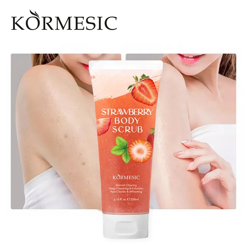 Private Label KORMESIC Face Exfoliate Skin Whitening Natural Facial Skin Care Cleansing Exfoliating whitening body scrub